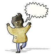 cartoon man in patched clothes dancing
