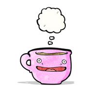 cartoon grinning coffee cup