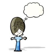 cartoon boy with thought bubble N10