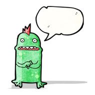 cartoon nervous little monster