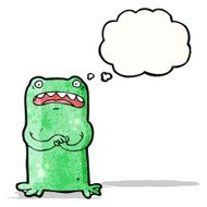cartoon nervous frog