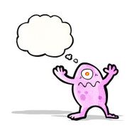 cartoon little pink alien