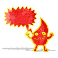 cartoon little flame with speech bubble