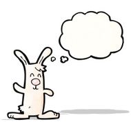 cartoon rabbit with thought bubble N103