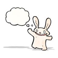 cartoon rabbit with thought bubble N104