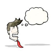 cartoon businessman&#039;s head with thought bubble N2