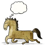 cartoon horse with thought bubble N38