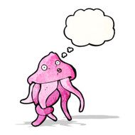 cartoon jellyfish with thought bubble N2
