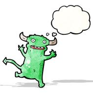 cartoon devil with thought bubble N10