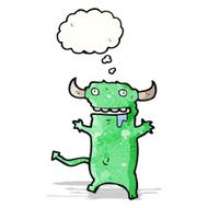 cartoon devil with thought bubble N11