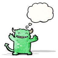 cartoon devil with thought bubble N12