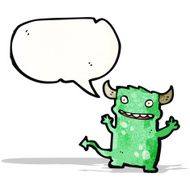 cartoon little devil with speech bubble N27