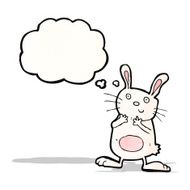 cartoon rabbit with thought bubble N105