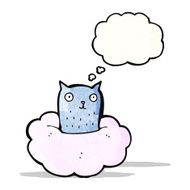 cat on cloud cartoon
