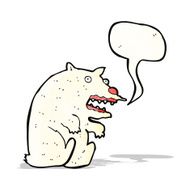 cartoon roaring polar bear