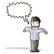 cartoon man with speech bubble shrugging shoulders