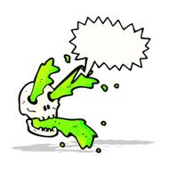 Gross Slime Squirting Skull Cartoon N3