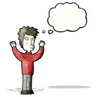 cartoon boy with thought bubble N11