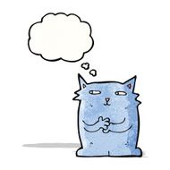 cartoon cat with thought bubble N58