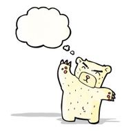 cartoon polar bear with thought bubble N50