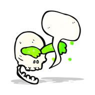 cartoon slime squirting skull