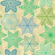Seamless pattern with ornate flowers