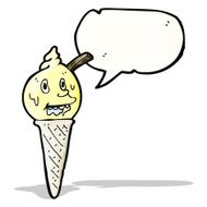 cartoon melting ice cream cone