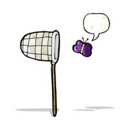 cartoon butterfly and net N3