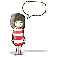 cartoon nervous girl N2