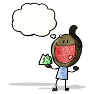 cartoon happy man with handful of cash N2