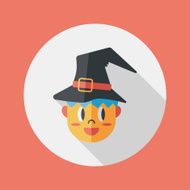 wizard flat icon with long shadow eps10 N13
