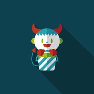 monster boy icon with long shadow eps10