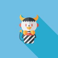 monster boy icon with long shadow eps10 N2