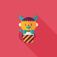 monster boy icon with long shadow eps10 N3