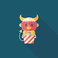 monster boy icon with long shadow eps10 N4