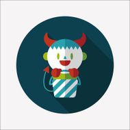 monster boy icon with long shadow eps10 N5