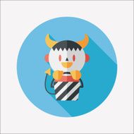 monster boy icon with long shadow eps10 N6