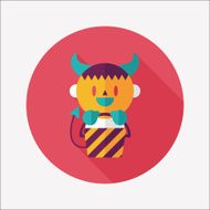 monster boy icon with long shadow eps10 N7
