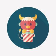 monster boy icon with long shadow eps10 N8