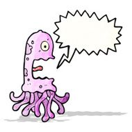 cartoon screaming squid