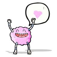 cartoon cloud monster with love heart