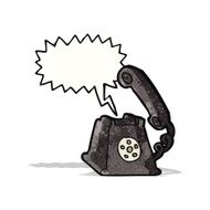 cartoon retro telephone