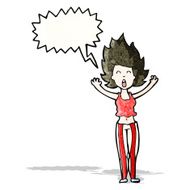 cartoon woman waking from nightmare