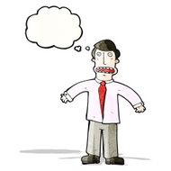 cartoon businessman shrugging shoulders N9