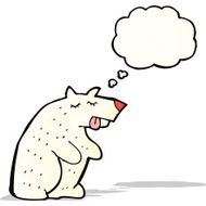 cartoon polar bear with thought bubble N51