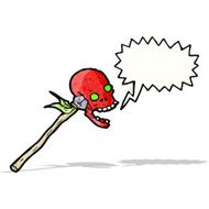 cartoon shrieking skull