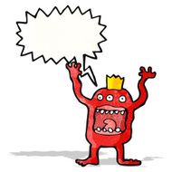 cartoon shrieking monster
