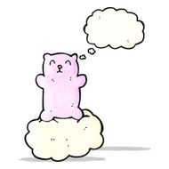 cartoon little bear on cloud N4