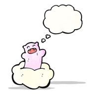 cartoon little bear on cloud N5