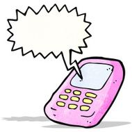 cartoon phone with speech bubble